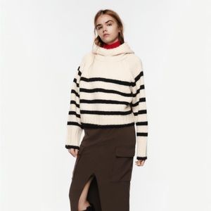 Zara Stripped hooded sweater